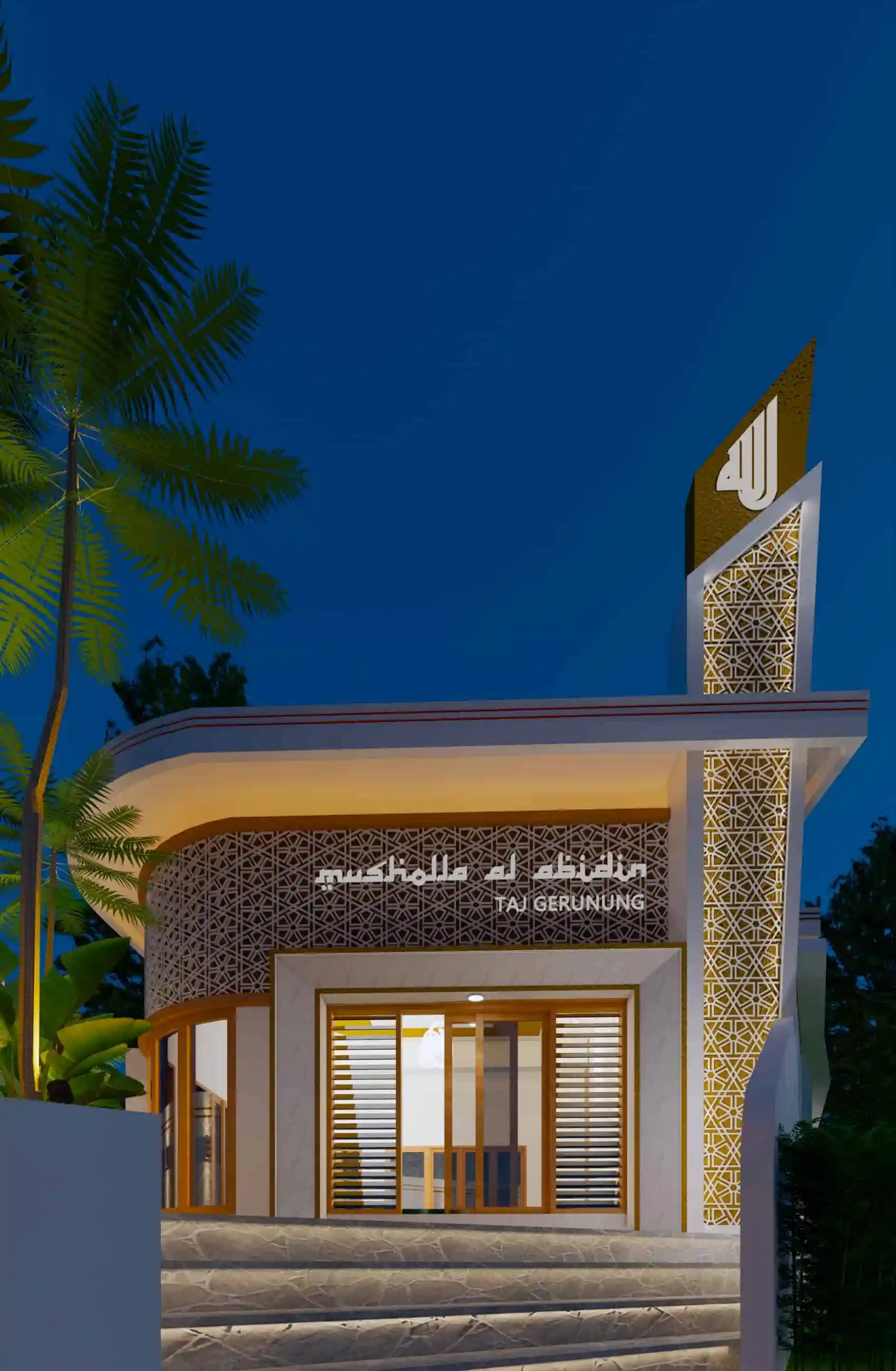 Musholla Al Abidin dengan garis-garis bersih dan pencahayaan alami